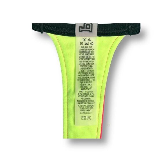 Victoria’s Secret PINK Bikini Set M Top S Bottom Neon Colorblock NWT Swimwear - Picture 13 of 15